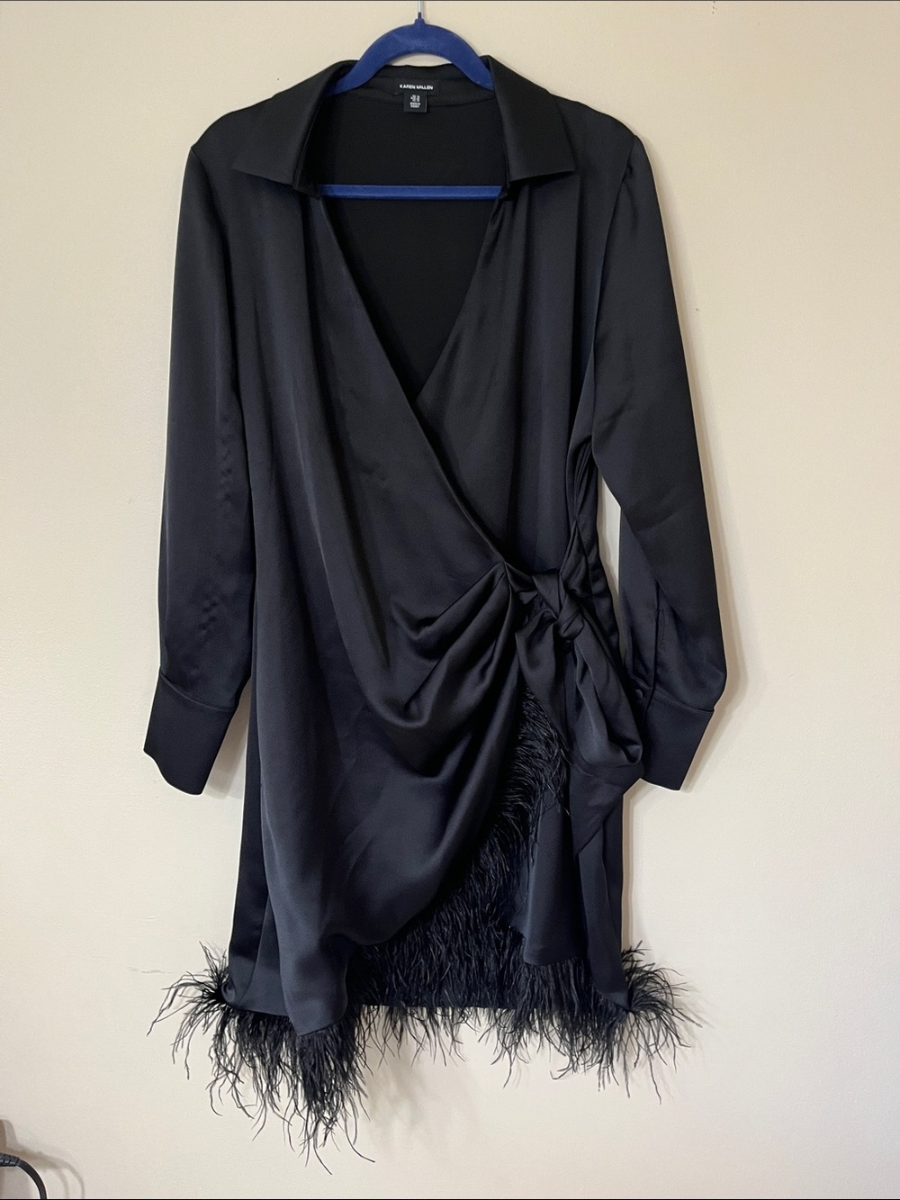 Karen Millen Black Dress Top with Logo Detail